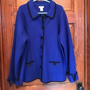 Boiled Wool iris purple button jacket